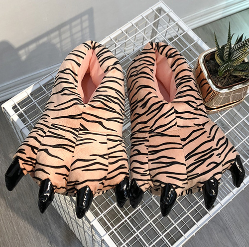 PANTUFLAS DE GARRA DE MONSTRUO SUAVES Y CÁLIDAS TRIGRE - NARANJA - 4