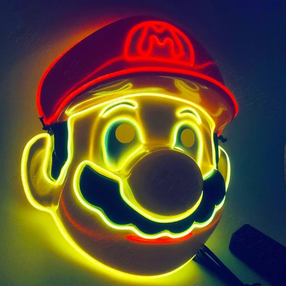 MASCARA ACCESORIO COSPLAY DE SUPER MARIO LED PARA FIESTA - ROJO - 2