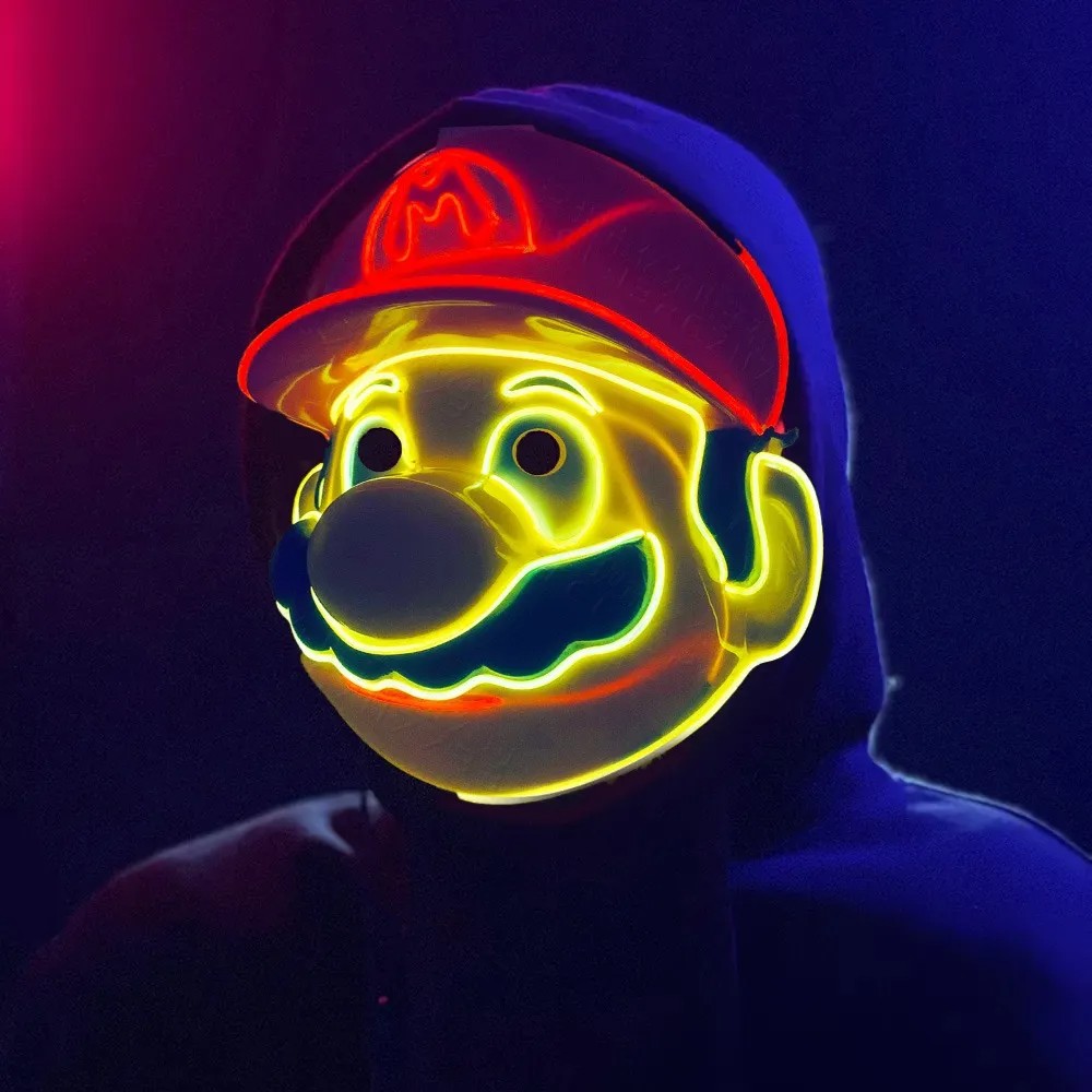 MASCARA ACCESORIO COSPLAY DE SUPER MARIO LED PARA FIESTA - ROJO - 3