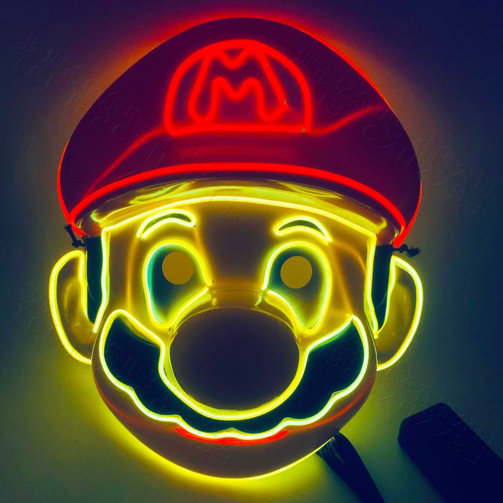 MASCARA ACCESORIO COSPLAY DE SUPER MARIO LED PARA FIESTA - ROJO - 6