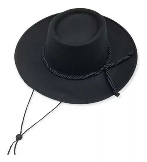 PACK 3 SOMBREROS HUASO ELEGANTE ADULTO CHILE - NEGRO - 1