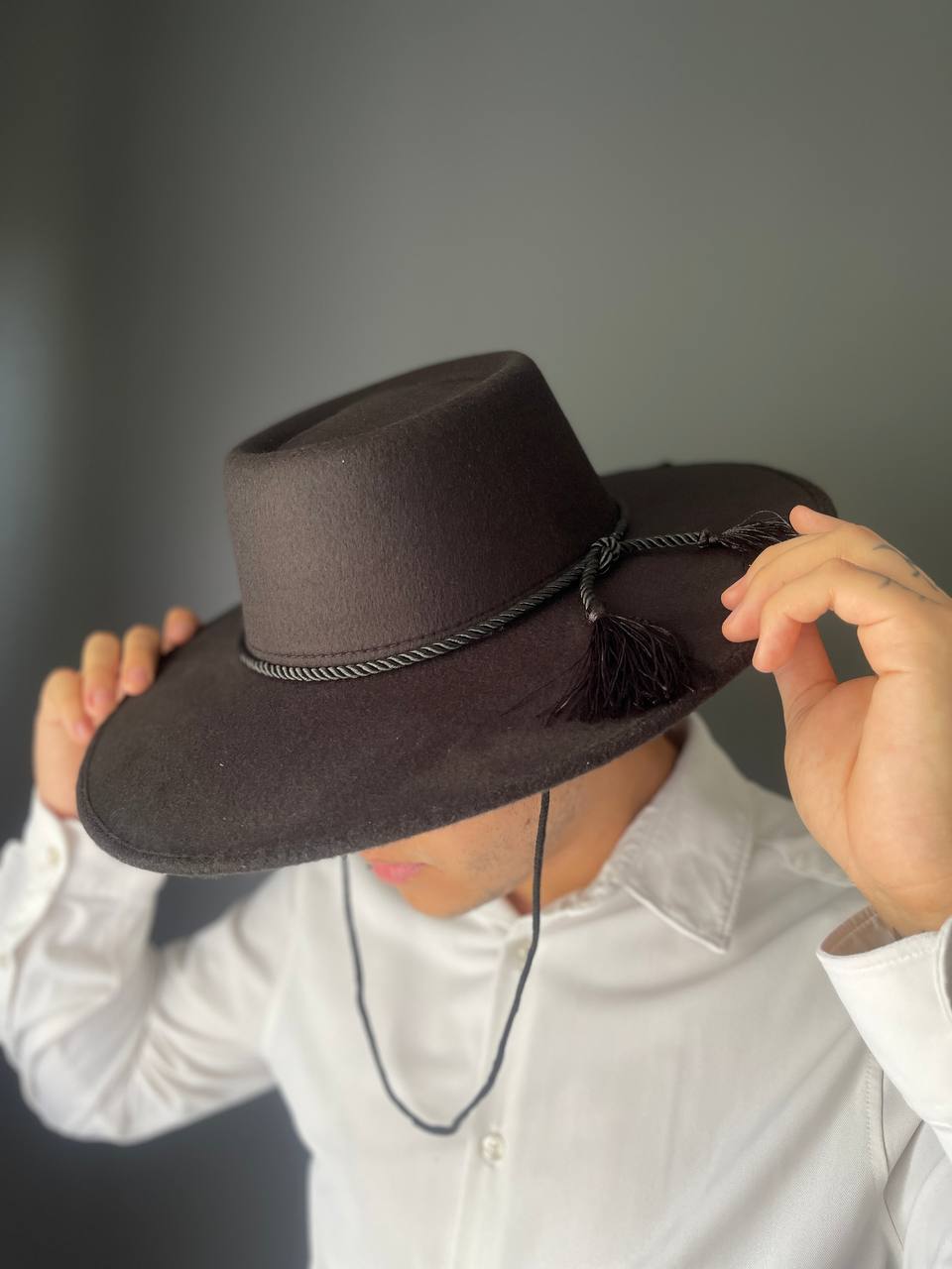 PACK 3 SOMBREROS HUASO ELEGANTE ADULTO CHILE - NEGRO - 4