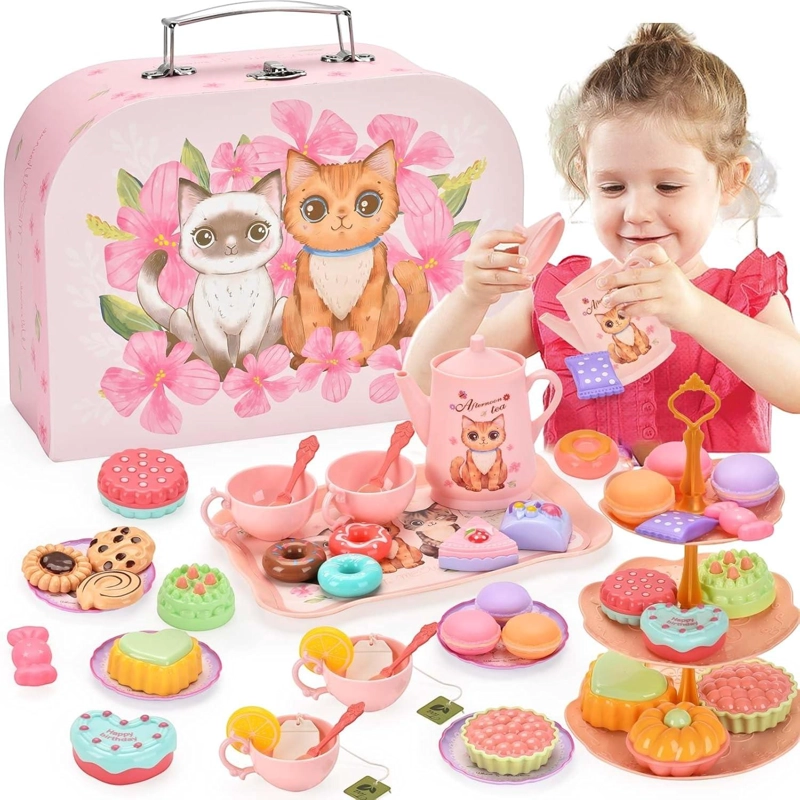 MALETA JUGUETE UNICORNIO CON SET TE  INFANTIL COCINA - ROSA - 1