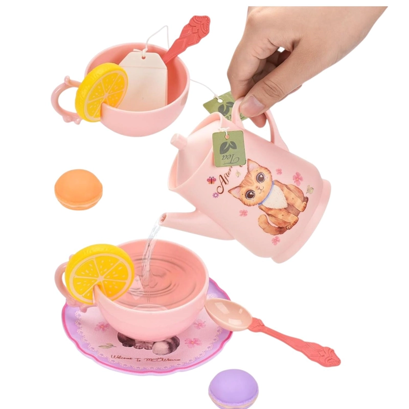 MALETA JUGUETE UNICORNIO CON SET TE  INFANTIL COCINA - ROSA - 5