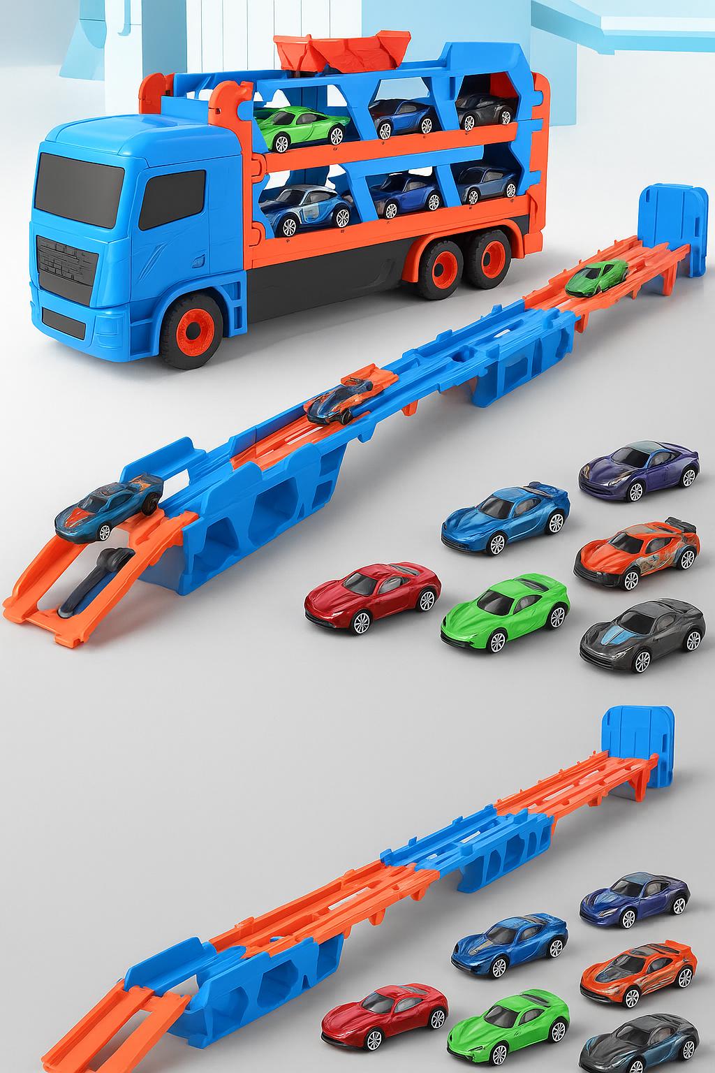 CAMION TRANSPORTADOR DE AUTOS JUGUETE NIÑO - AZUL - 2