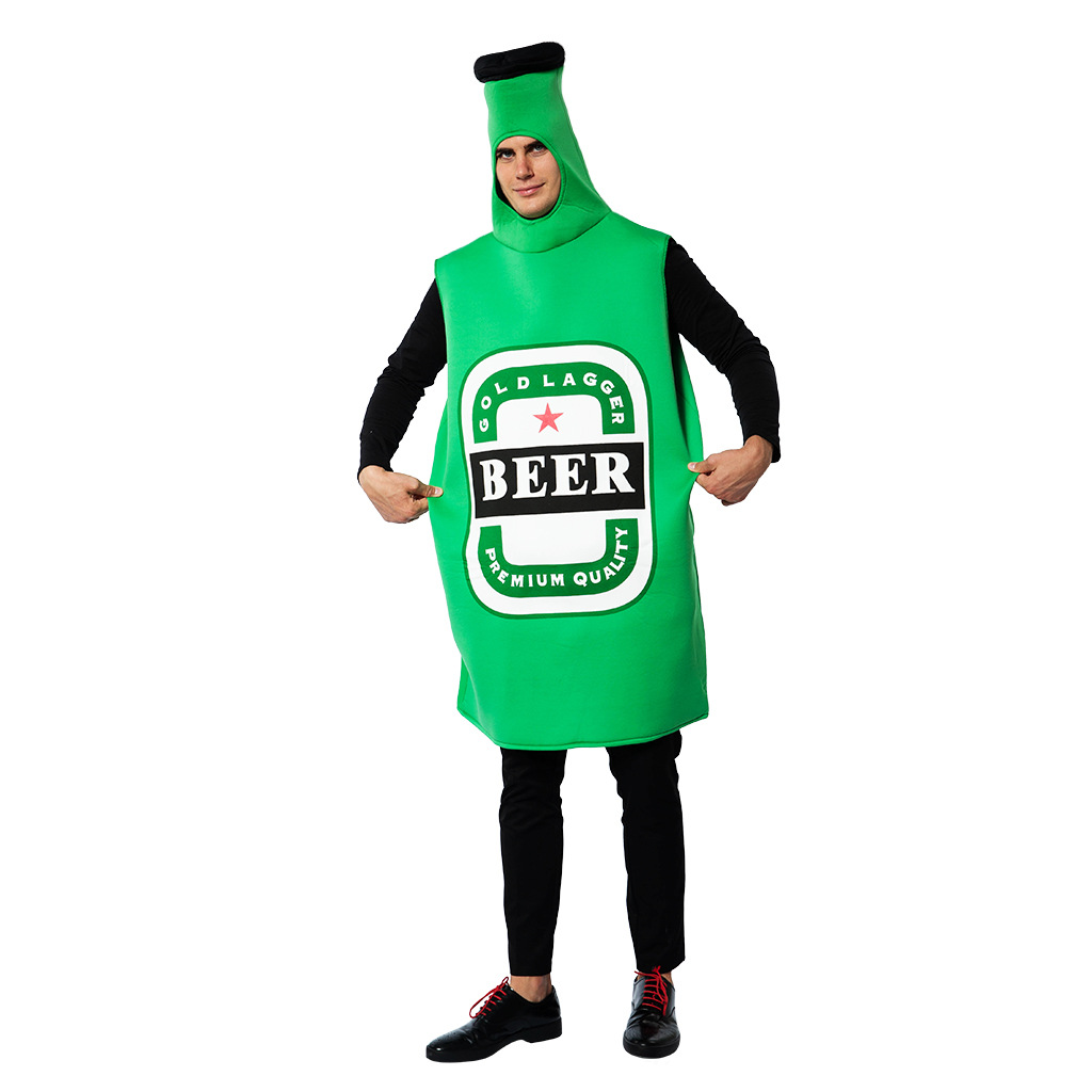 TRAJE DISFRAZ BOTELLA DE CERVEZA VERDE ADULTO - VERDE - U - 1