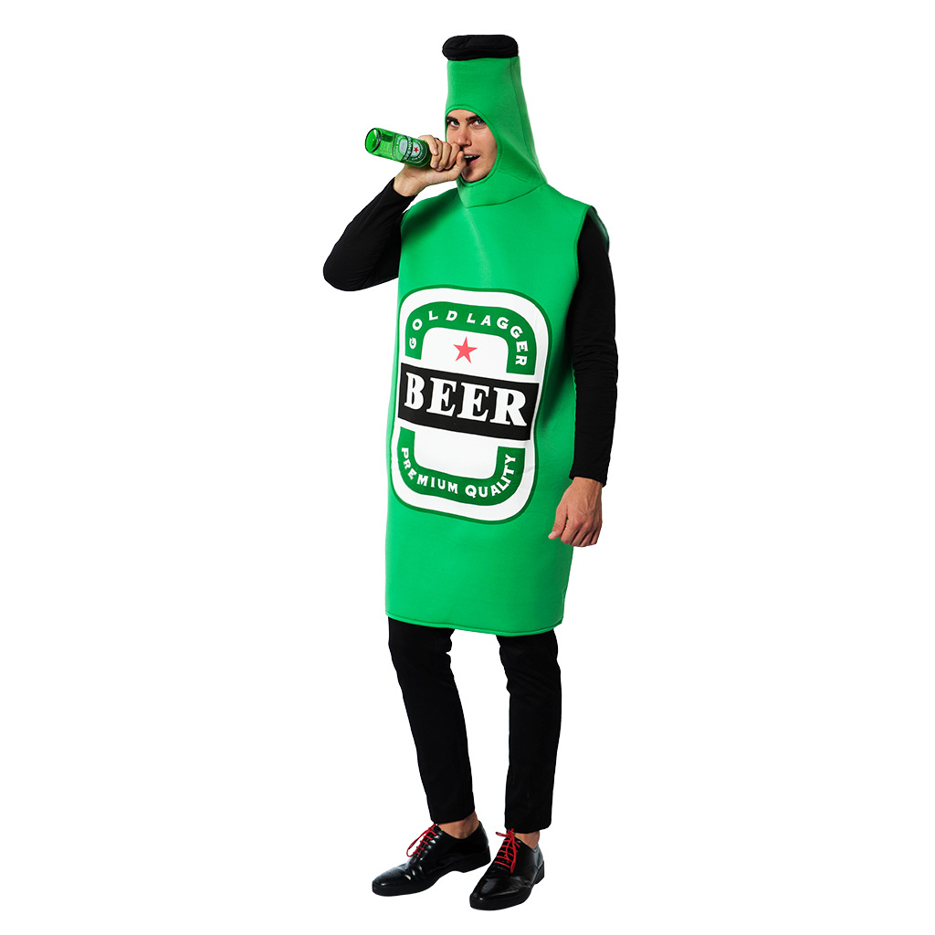 TRAJE DISFRAZ BOTELLA DE CERVEZA VERDE ADULTO - VERDE - U - 2