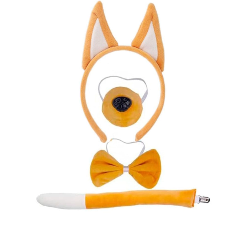SET DISFRAZ INFANTIL ANIMALITO OREJAS Y COLA COTILLON - NARANJA - 1