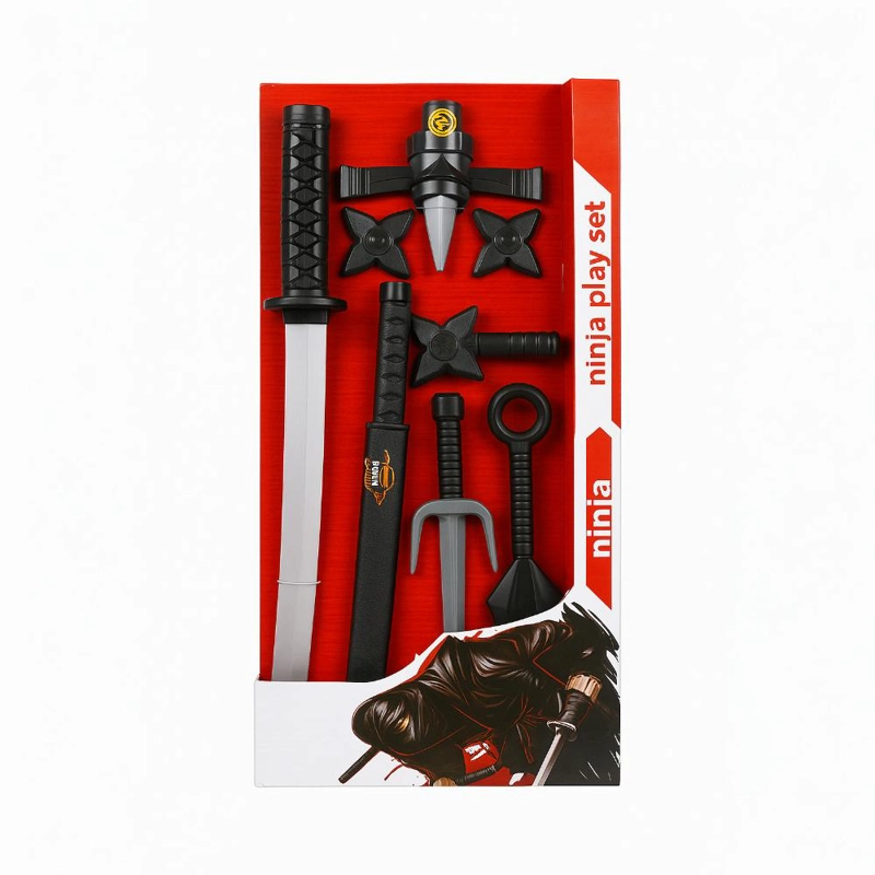 SET NINJA INFANTIL ESPADA SHURIKEN Y ARMAS JUGUETE - GRIS - 1