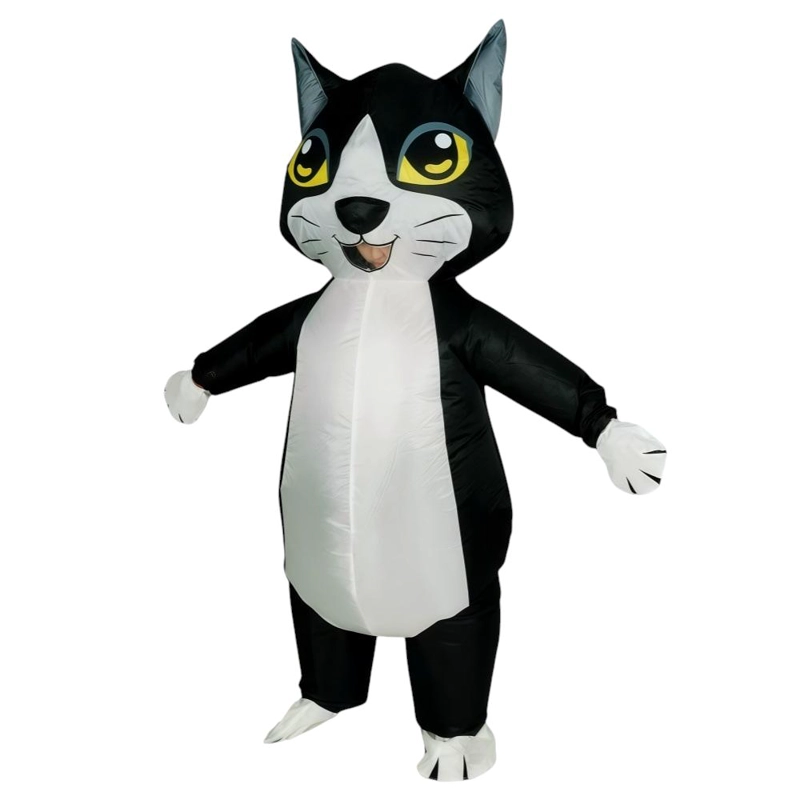 DISFRAZ INFLABLE DE GATO ADULTO COMPLETO HALLOWEEN - NEGRO - U - 1