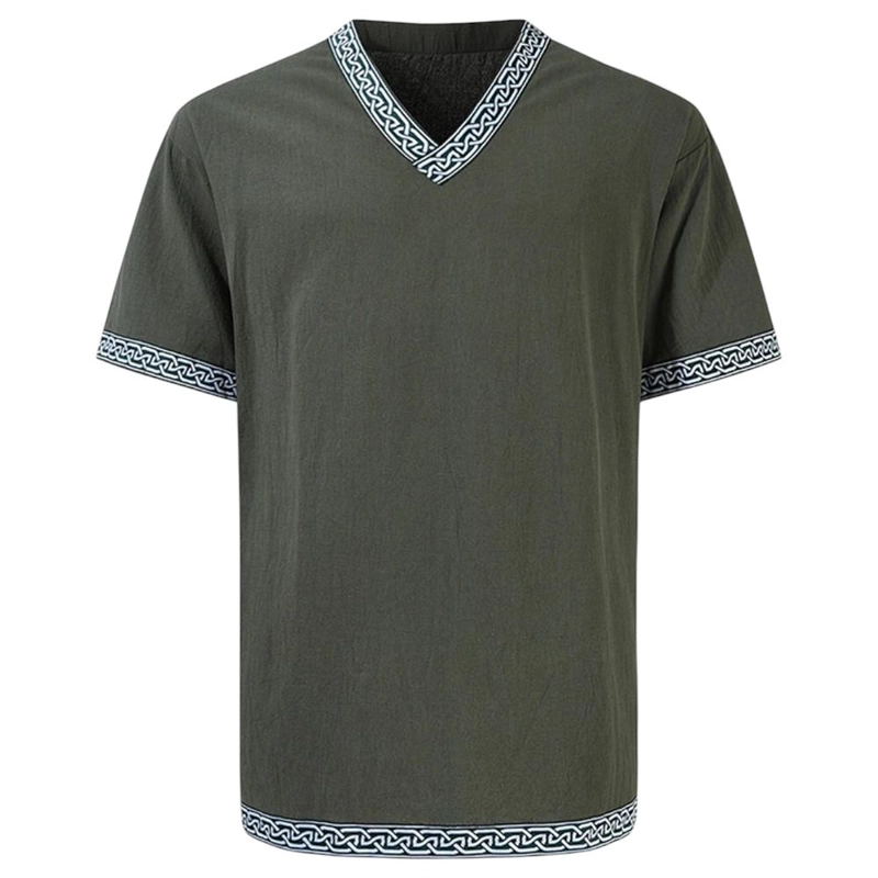TRAJE TUNICA DISFRAZ MEDIEVAL VIKINGO - VERDE - S - 1