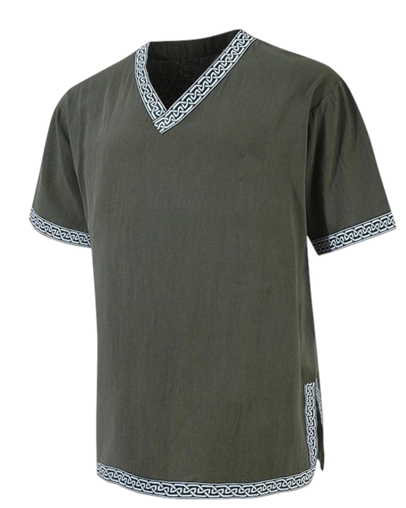 TRAJE TUNICA DISFRAZ MEDIEVAL VIKINGO - VERDE - S - 6