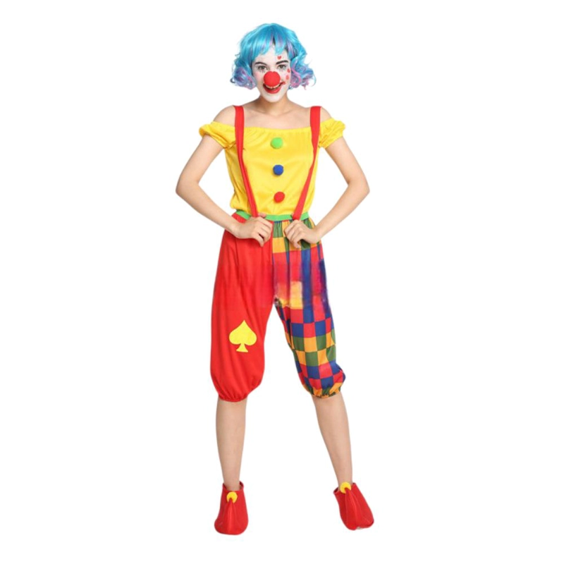 DISFRAZ ADULTO PAYASO UNISEX COMPLETO HALLOWEEN - AMARILLO - S - 1