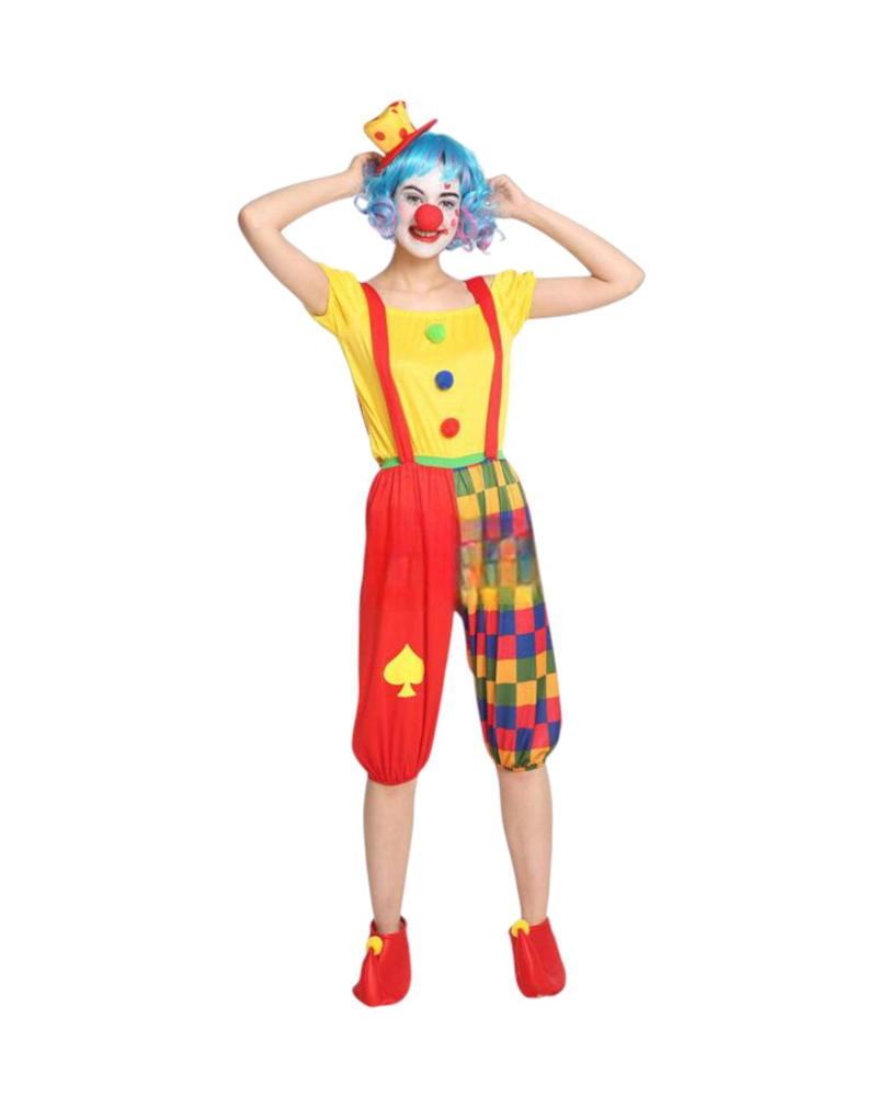 DISFRAZ ADULTO PAYASO UNISEX COMPLETO HALLOWEEN - AMARILLO - S - 3