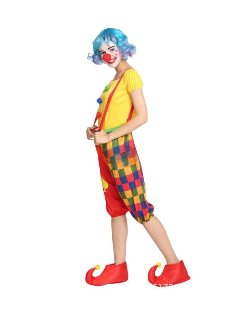 DISFRAZ ADULTO PAYASO UNISEX COMPLETO HALLOWEEN - AMARILLO - S - 4