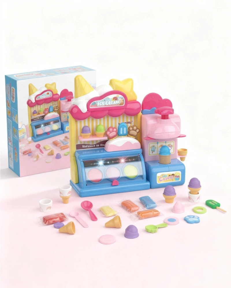 SET JUEGO INFANTIL PLASTILINA, PLASTICINA APRENDIZAJE HELADO - ROSA - 2