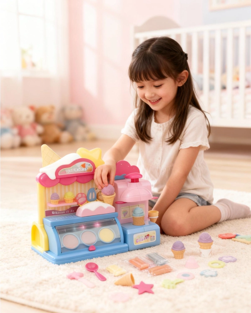 SET JUEGO INFANTIL PLASTILINA, PLASTICINA APRENDIZAJE HELADO - ROSA - 7