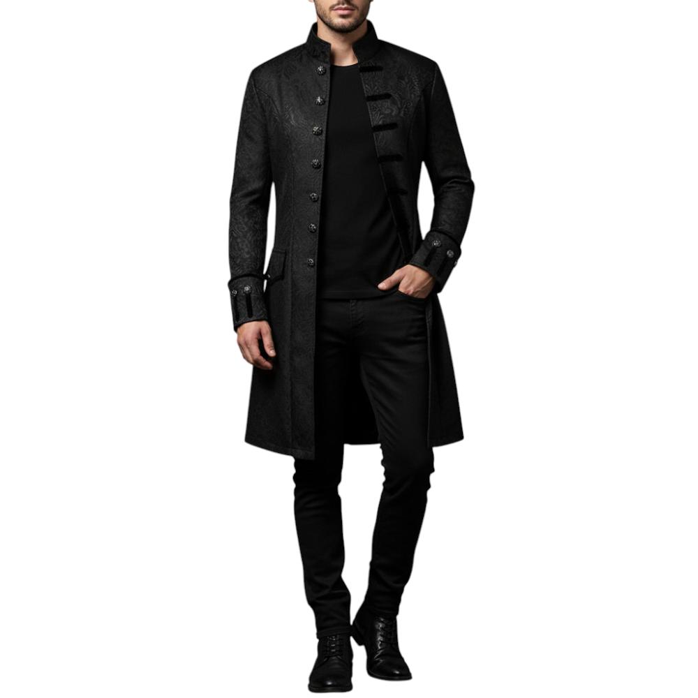 ABRIGO LARGO GOTICO NOCHE STEAMPUNK COSPLAY  GOTICO VICTORIANO - NEGRO - S - 1