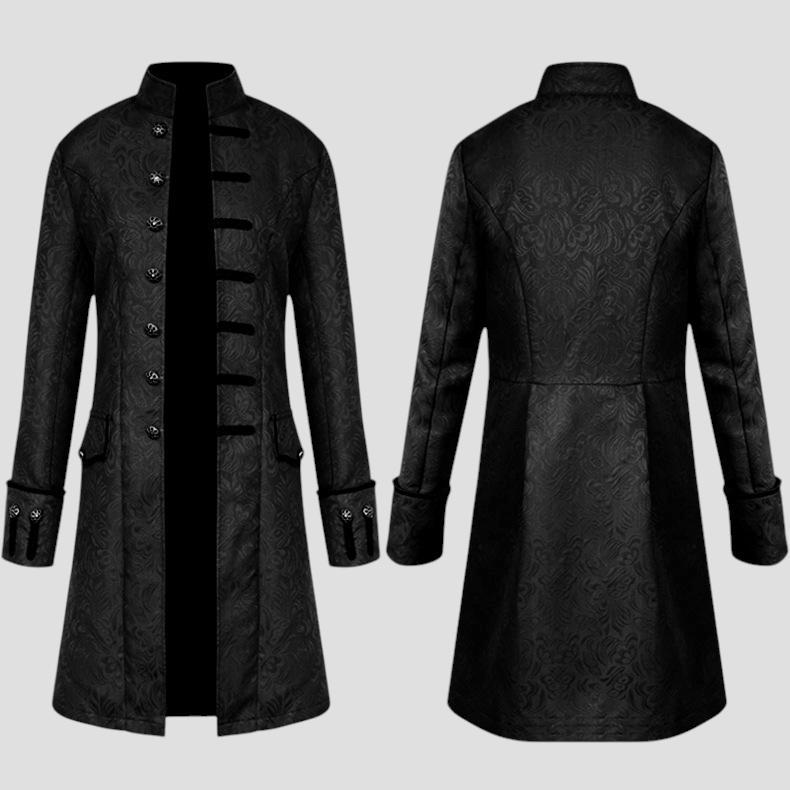 ABRIGO LARGO GOTICO NOCHE STEAMPUNK COSPLAY  GOTICO VICTORIANO - NEGRO - S - 2