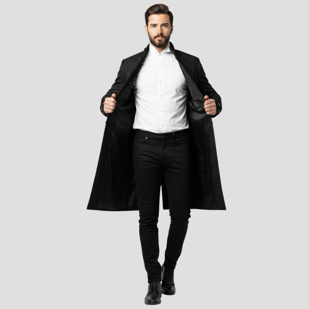 ABRIGO LARGO GOTICO NOCHE STEAMPUNK COSPLAY  GOTICO VICTORIANO - NEGRO - S - 5