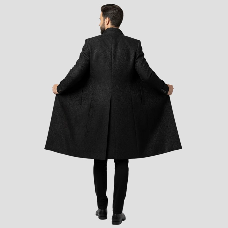 ABRIGO LARGO GOTICO NOCHE STEAMPUNK COSPLAY  GOTICO VICTORIANO - NEGRO - S - 6