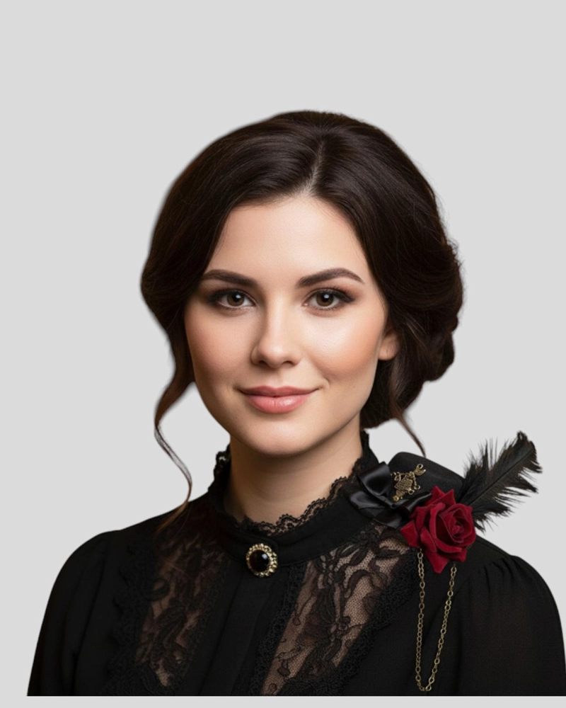 ACCESORIO PRENDEDOR MINI SOMBRERO CON ROSA Y PLUMA STEAMPUNK - NEGRO - 4