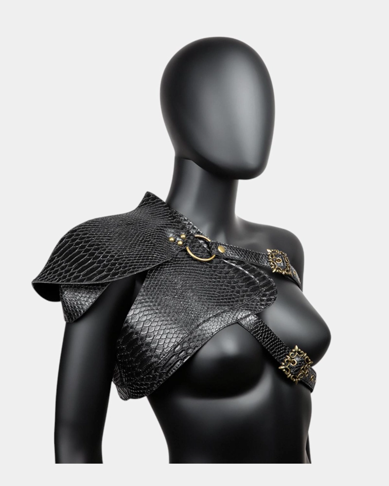 ARMADURA HOMBRERAVIKINGA GOTICO STEAMPUNK ACCESORIO DISFRAZ - NEGRO - 5