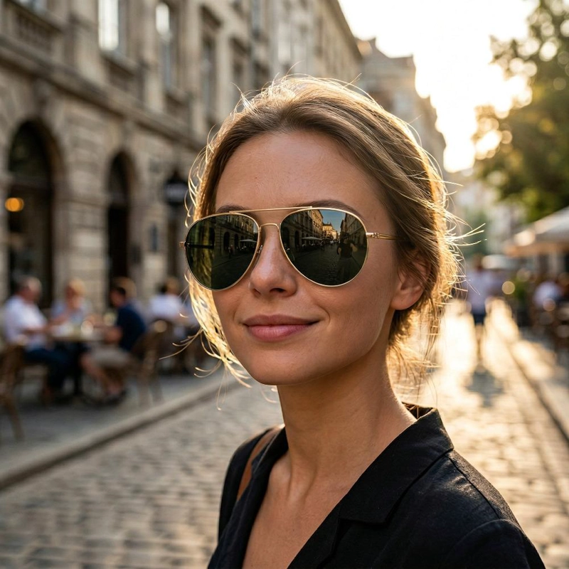LENTES AVIADOR PREMIUM PARA FIESTAS Y ESTILO URBANO - NEGRO - 1