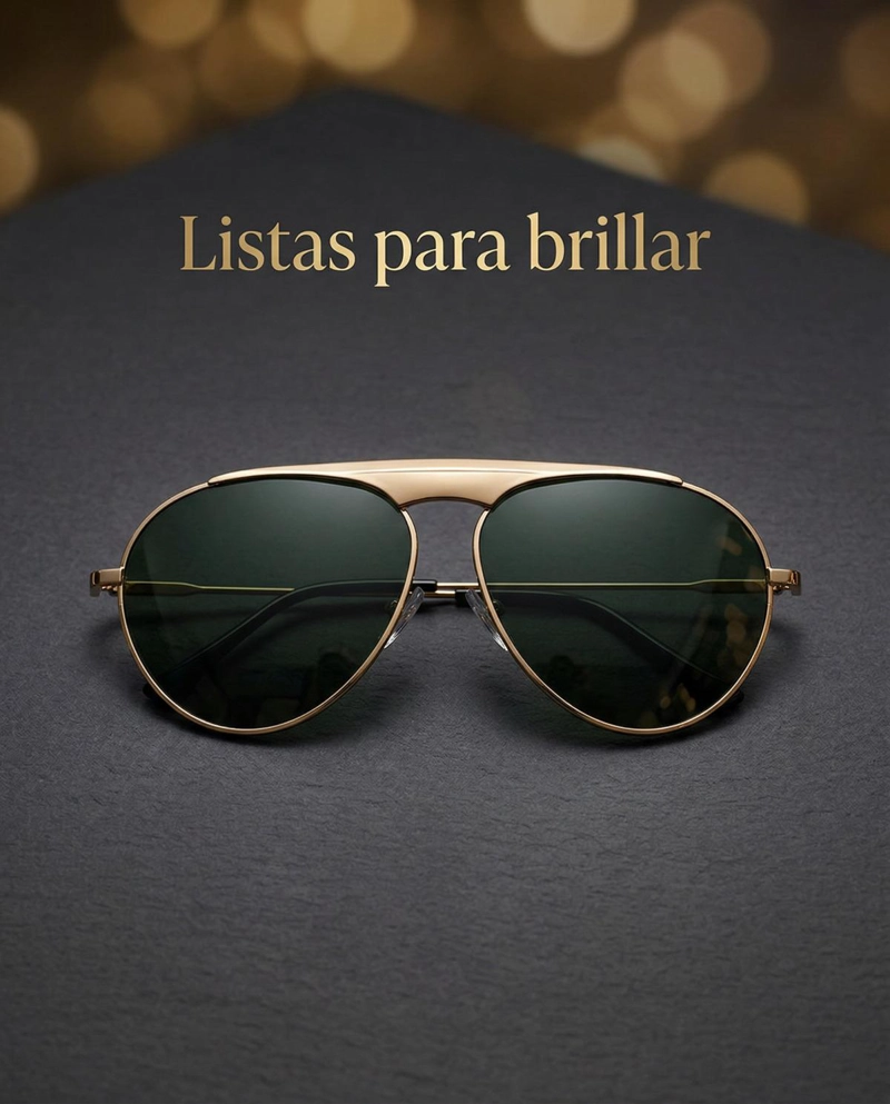 LENTES AVIADOR PREMIUM PARA FIESTAS Y ESTILO URBANO - NEGRO - 4