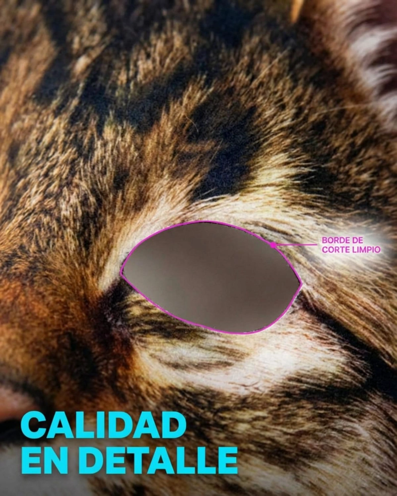 MASCARA DE GATO REALISTA DISFRAZ COTILLON HALLOWEEN - PLATEADO - 5