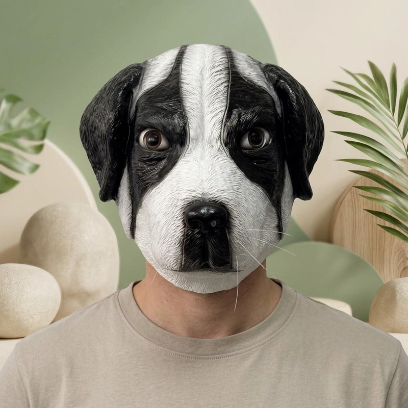 MASCARAS DE ANIMALES ADULTO REALISTAS LATEX PARA DISFRACES - BLANCO - 2
