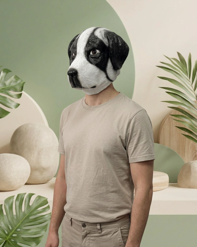 MASCARAS DE ANIMALES ADULTO REALISTAS LATEX PARA DISFRACES - BLANCO - 5