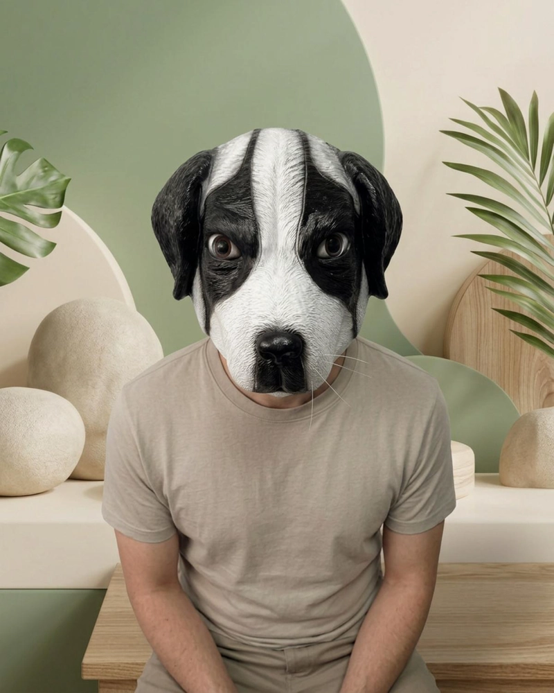 MASCARAS DE ANIMALES ADULTO REALISTAS LATEX PARA DISFRACES - BLANCO - 7