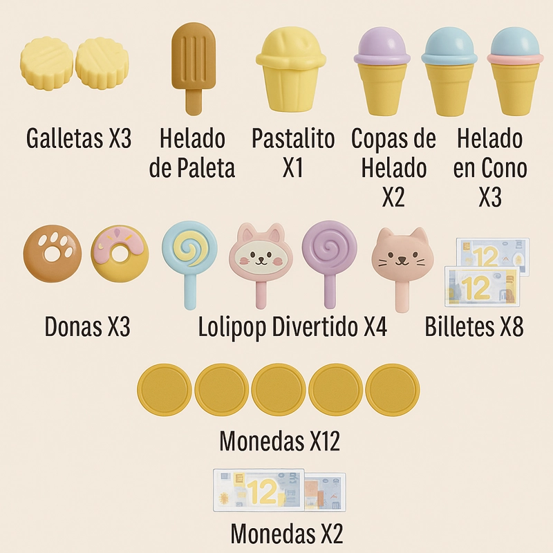 JUGUETE CARRITO DE HELADOS INFANTIL DULCES PARA NIÑOS - 3