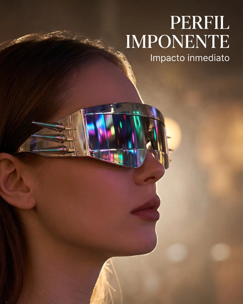 LENTES PREMIUM STEAMPUNK PARA FIESTAS REGGAETON METALEROS - PLATEADO - 8
