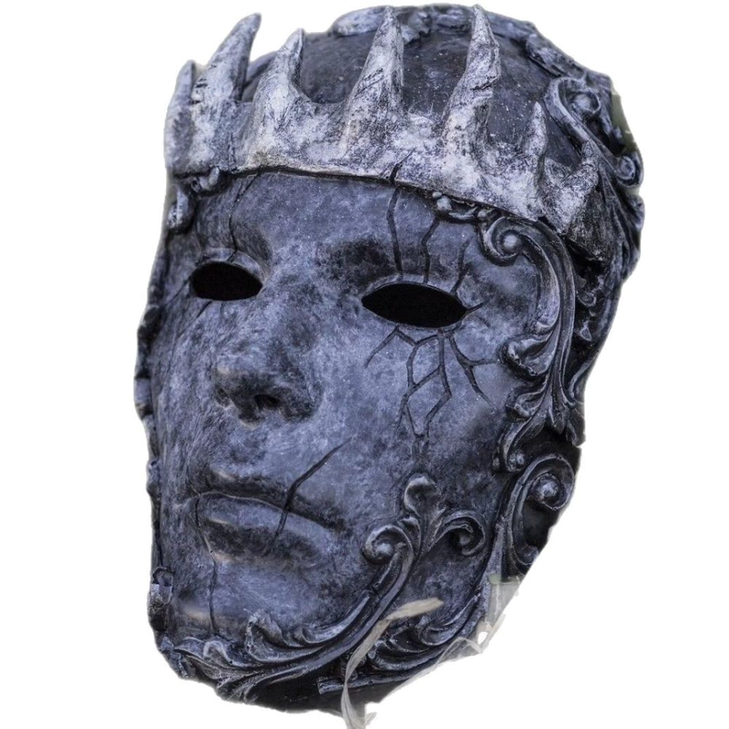 MASCARA TERROR REY CON CORONA COTILLON HALLOWEEN - GRIS - 1