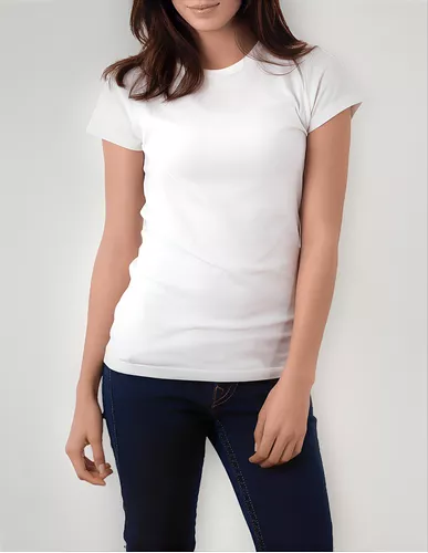 POLERA SUBLIMACION DAMA CUELLO REDONDO BLANCA TALLA S - 1