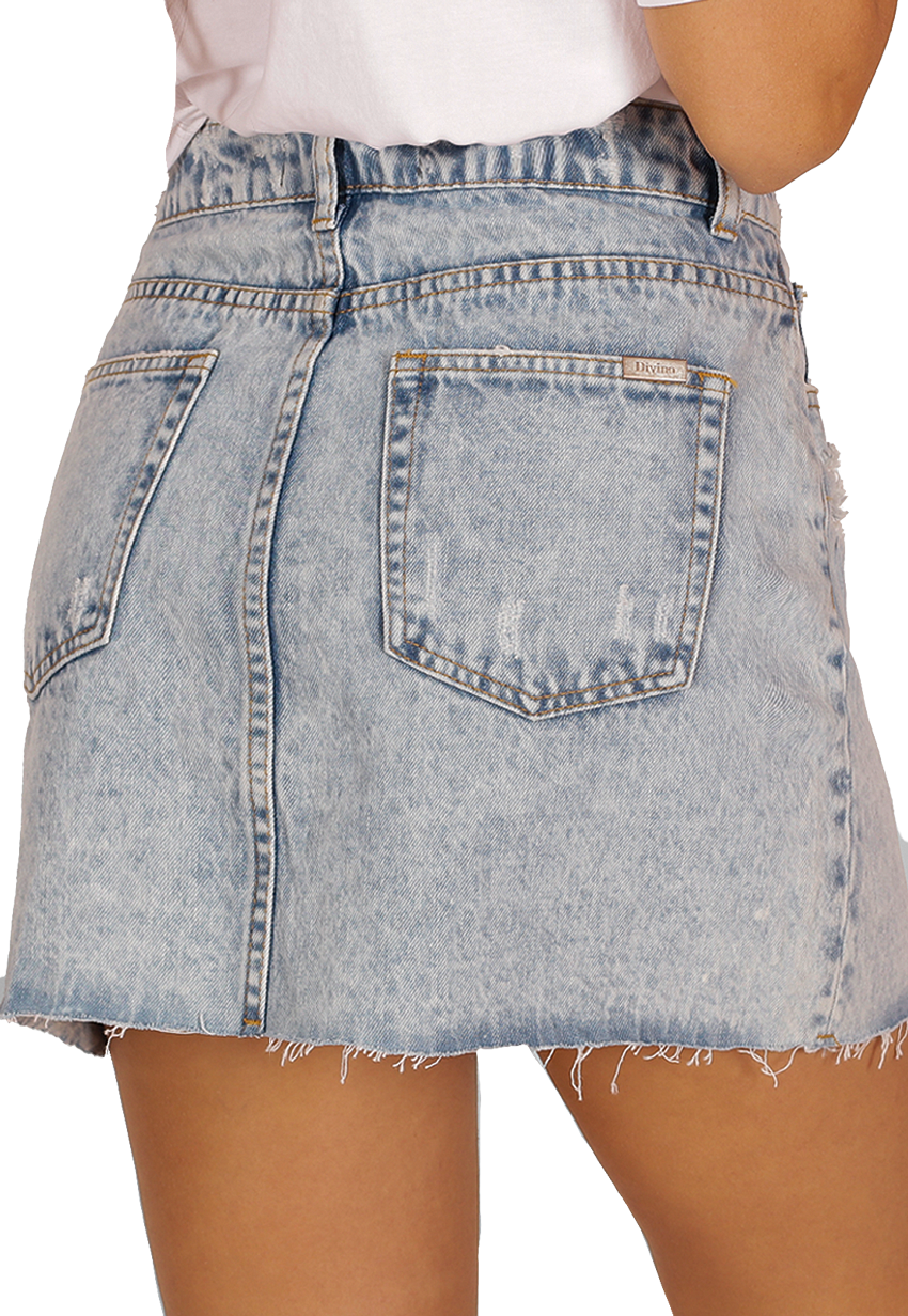 FALDA SOFIA CELESTE DIVINO JEANS - 3