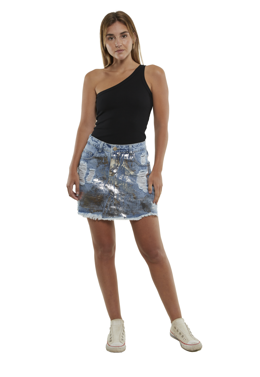 FALDA ALGODÓN MUJER DIVINO JEANS CELESTE GANGES I - 1