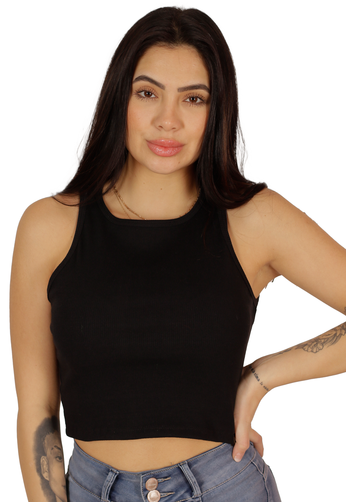 POLERA BYORK V NEGRA DIVINO JEANS - 1