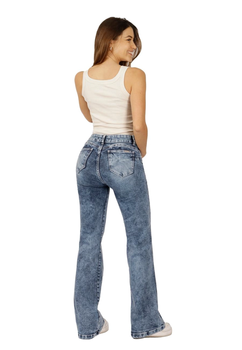 JEANS ALGODÓN FLARE MUJER DIVINO JEANS AZUL BRENDA I - 40 - 2