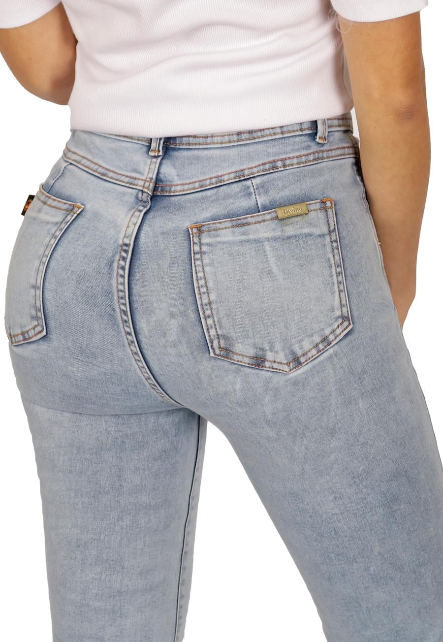 JEANS ALGODÓN FLARE MUJER DIVINO JEANS CELESTE FRIDA II - 4