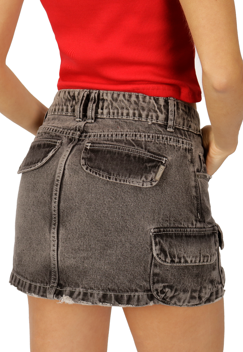 FALDA CATERINA II CARGO GRIS DIVINO JEANS - 4