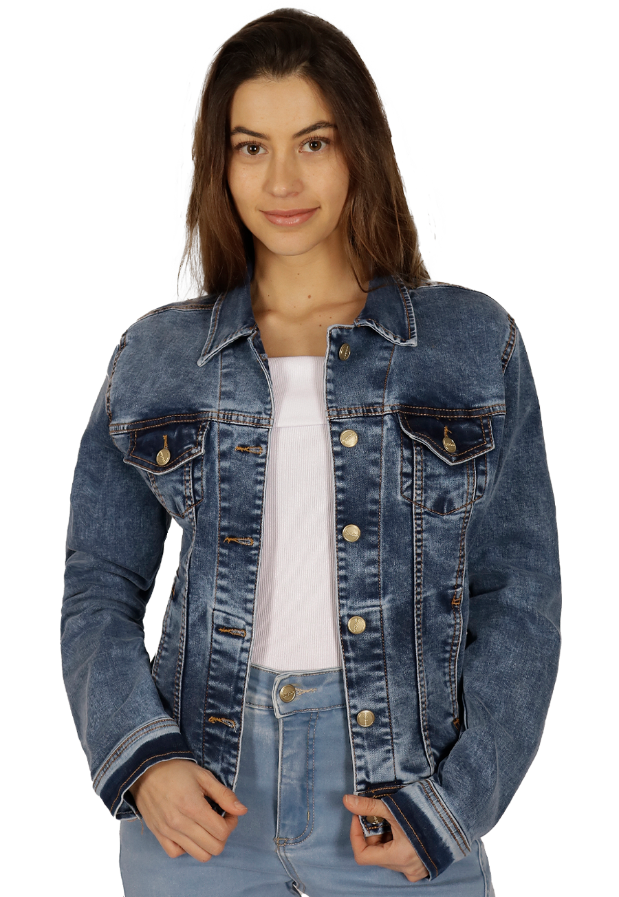 CHAQUETA MARISOL II AZUL MEDIO DIVINO JEANS - 1