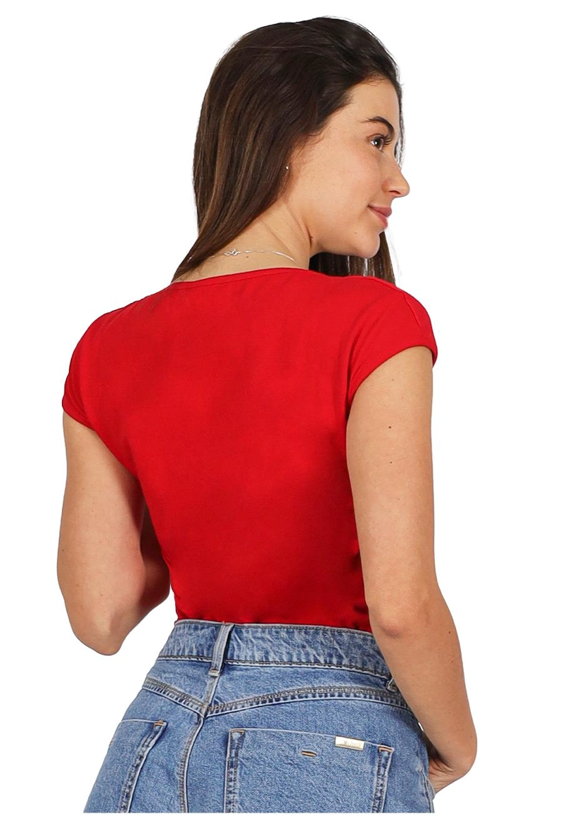 POLERA MABEL V ROJA DIVINO JEANS - 2