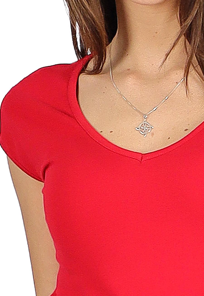 POLERA MABEL V ROJA DIVINO JEANS - 3