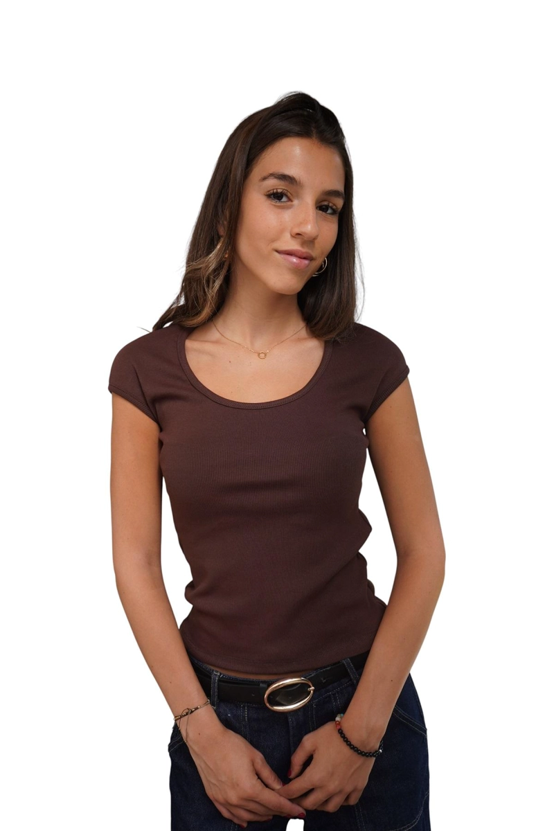 POLERA MAIRA II CAFE  DIVINO JEANS - M - 1