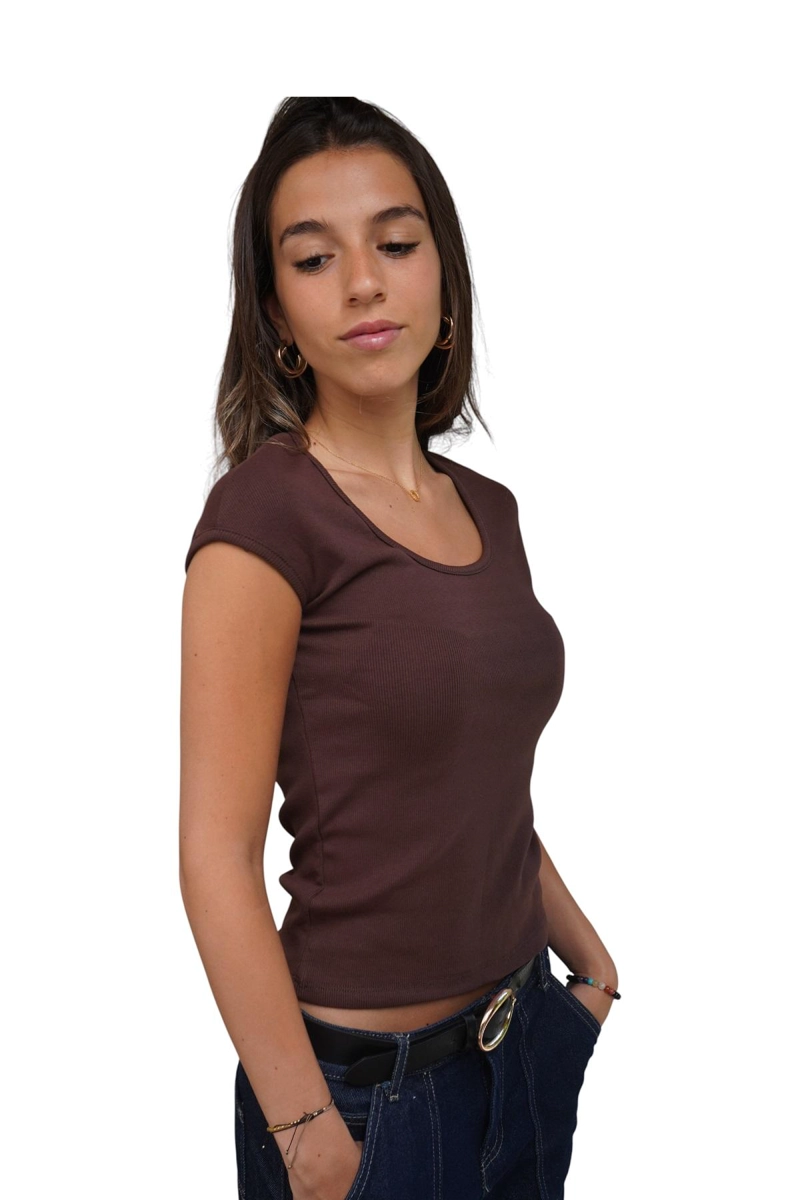 POLERA MAIRA II CAFE  DIVINO JEANS - M - 3