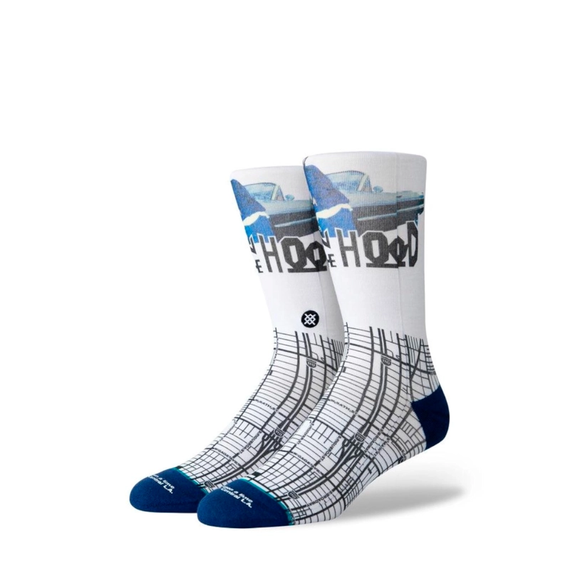 STANCE SOCK MEN NOYZ N THE HOOD SOUTH CENTRAL POLY WHITE - 1