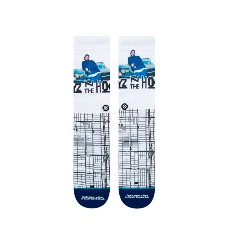 STANCE SOCK MEN NOYZ N THE HOOD SOUTH CENTRAL POLY WHITE - 2